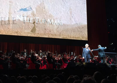 Live musical performance at a concert venue