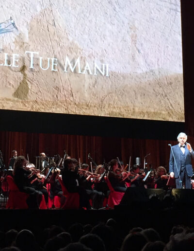 Live musical performance at a concert venue