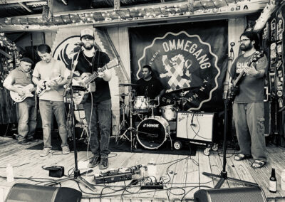 Vintage photograph of a band performing with musical instruments